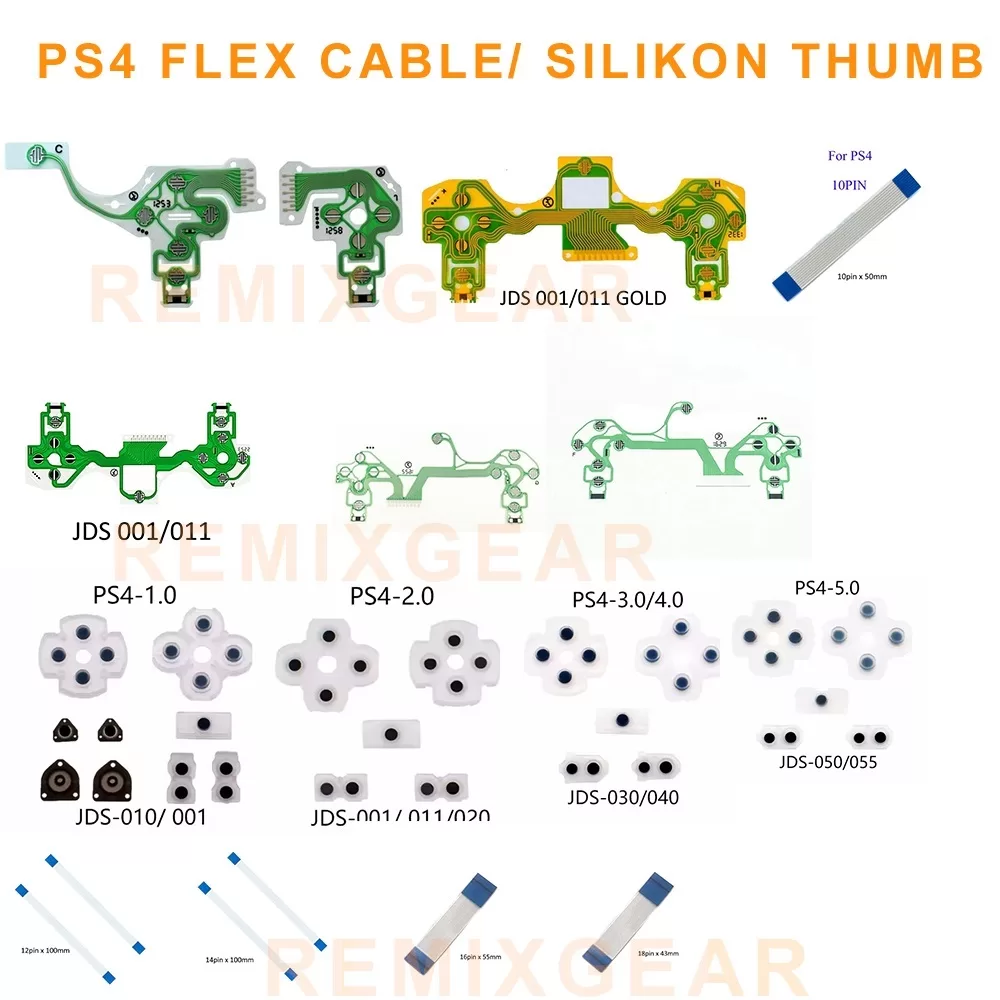 PlayStation 4 PS4 JDM-030 JDM-040 JDM-055/05 JDS 001/011 PS4 Controller flex cable charging pin silicone button charger