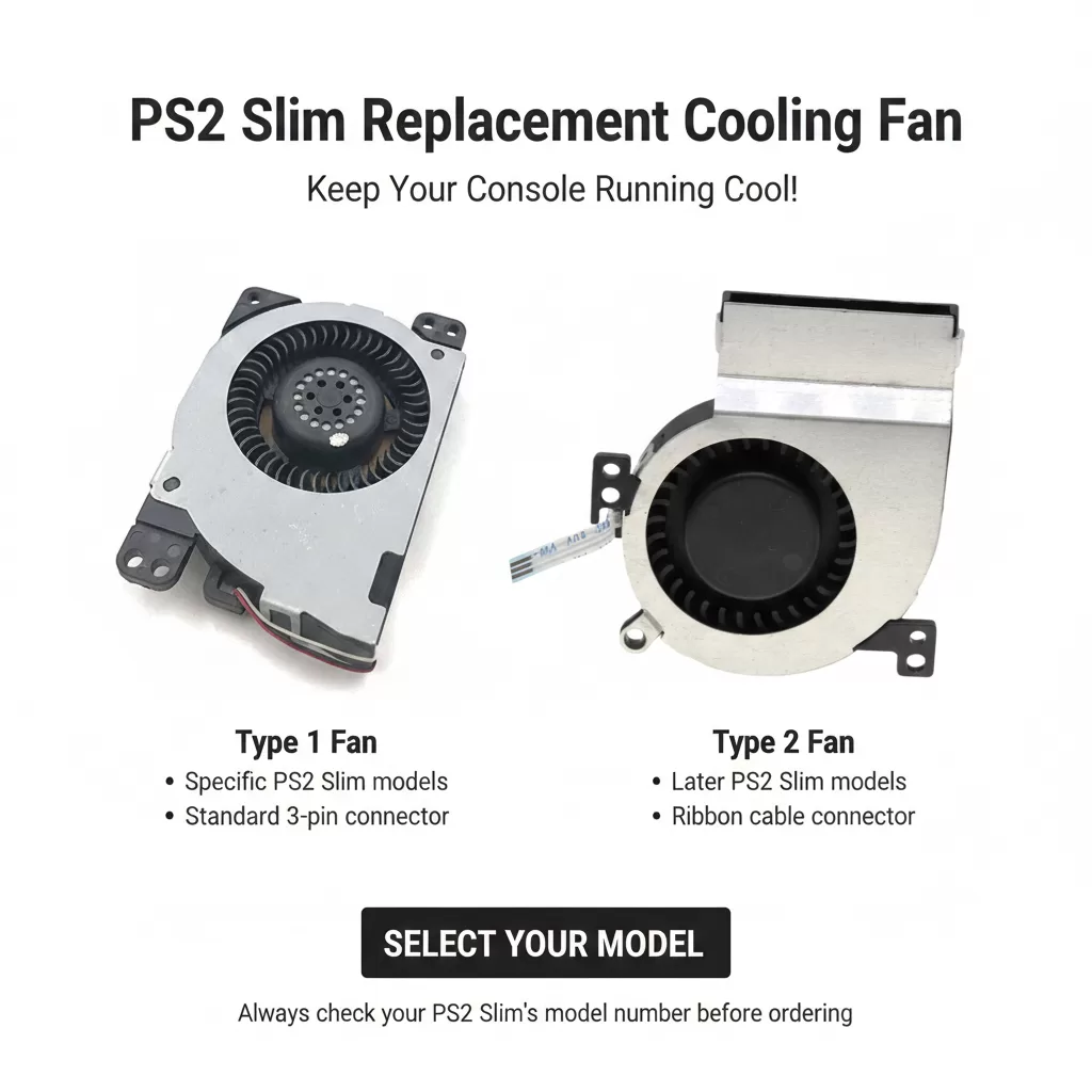 Replacement Cooling Fan for PS2 Slim Console 90XXX 900XX 9000X 90000 90k 7W Heat Sink For PlayStation 2