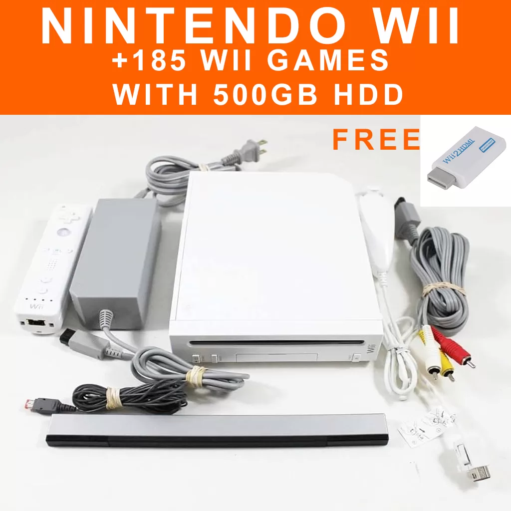 Nintendo Wii Console Machine Mesin White mod/jailbreak (Original) + 320GB HDD FULL GAME(180++ Games) [Ready Stock]