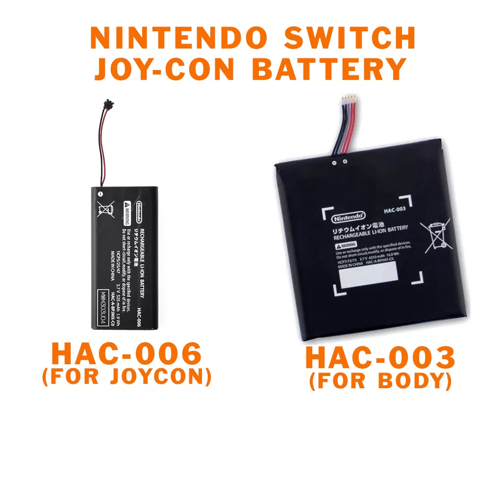 Joycon Nintendo Switch Body Replacement Rechargeable Battery Parts Repair Kit v1 v2 lite HAC-006 HAC-003 HDH-003